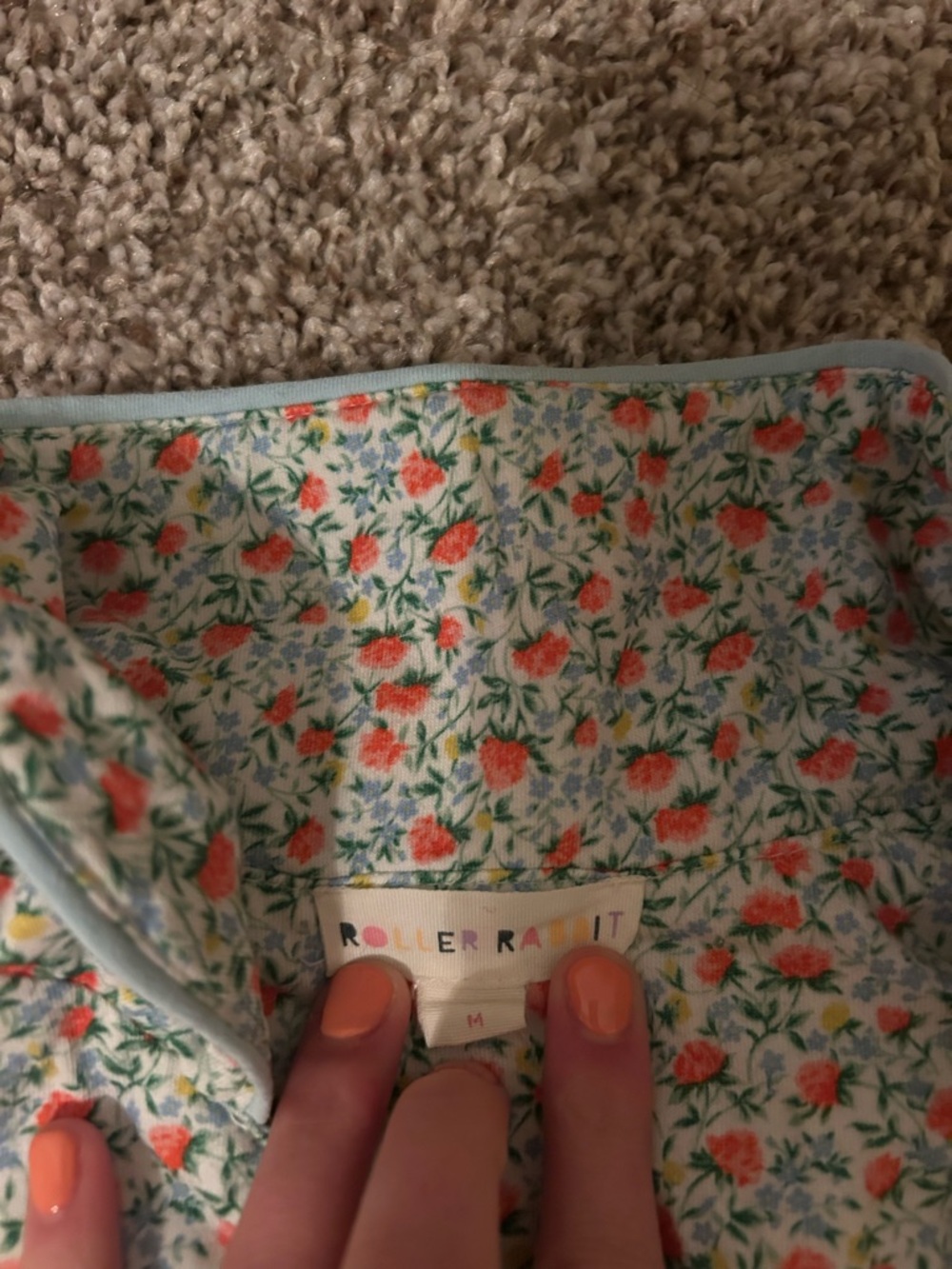 Roller Rabbit Light Blue Floral Short Pajama Set - Picture 2 of 2